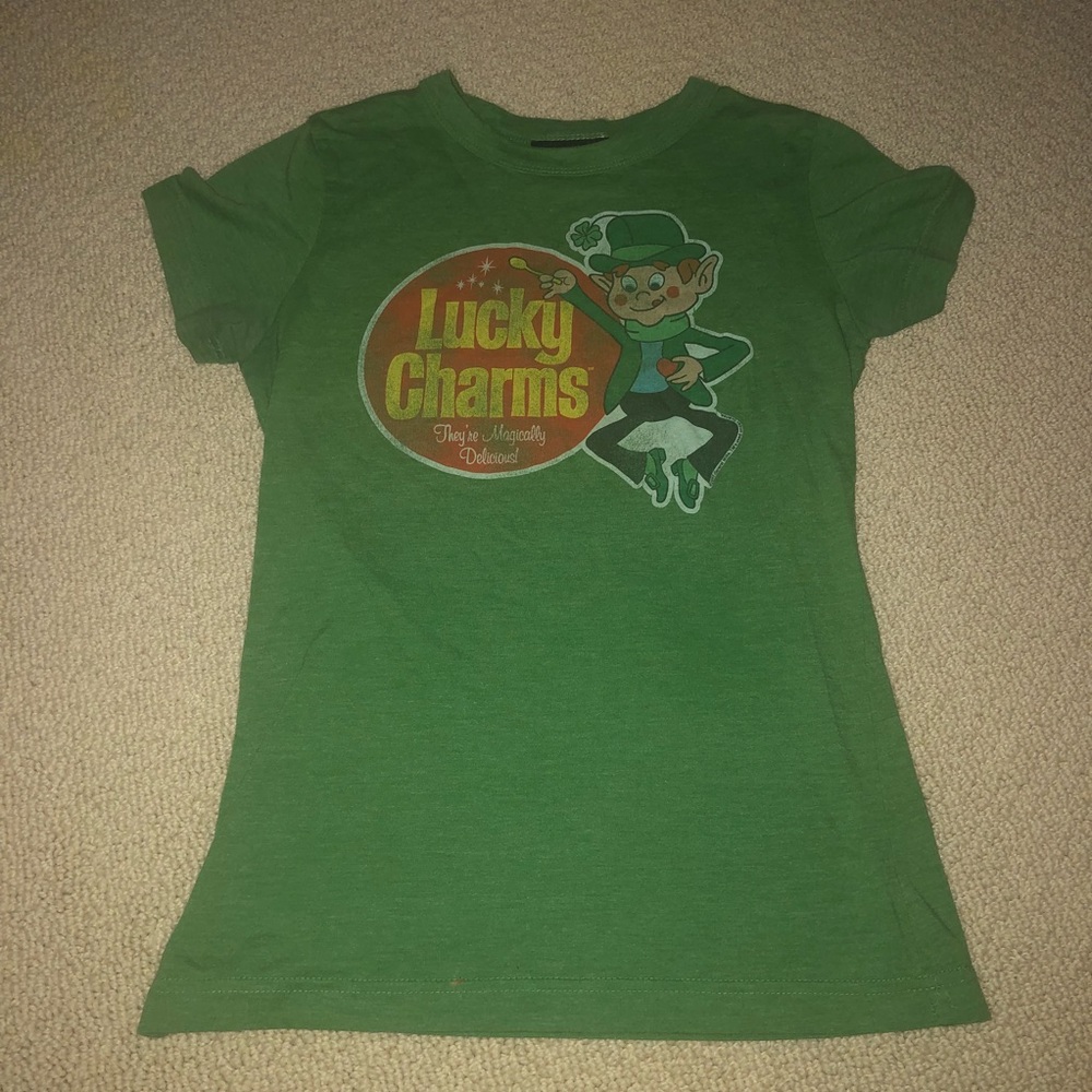 Junkfood green vintage T-shirt Lucky charms small